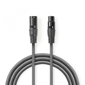CAVO XLR 3p MASCHIO A XLR 3p FEMMINA BILANCIATO 3MT GRIGIO SCURO
