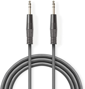 CAVO AUDIO STEREO DA JACK 6,35mm MASCHIO A JACK 6,35mm MASCHIO GRIGIO 3mt