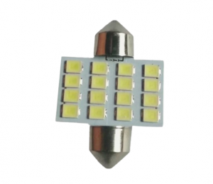 LAMPADINA 12 LED A SILURO IDEALI PER TARGA AUTO O ABITACOLO CANBUS 30X16MM 12VDC 6000K