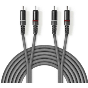 CAVO DA 2X RCA MASCHIO A 2X RCA MASCHIO GRIGIO 5MT NEDIS