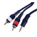 STEREO CAVO AUDIO MASCHIO DA 3.5 MM - 2X RCA MASCHIO 1.50 M BLU