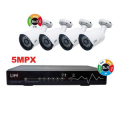KIT 4 TELECAMERE 5MPX 1/2.5" CMOS (75.AHD6104V2+75.AS80316U4WX4) XVR 4CH