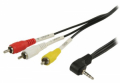 CAVO COMPONENT VIDEO MASCHIO DA 3,5MM - 3X RCA MASCHIO 1Mt NERO