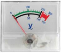 Voltmetro analogico da pannello 300VAC con quadrante bianco