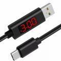 Voltmetro digitale 3A Cavo USB type C 1mt con display LED