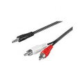 Goobay Adattatore cavo audio AUX, jack da 3,5mm a connettore RCA stereo, 1,5MT, nero Spina 3,5mm (3-pin, stereo) > 2 spina RCA (audio sinistr