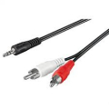 Goobay Adattatore cavo audio AUX, jack da 3,5mm a connettore RCA stereo, 0,5MT, nero Spina 3,5mm (3-pin, stereo) > 2 spina RCA (audio sinistr