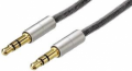 Cavo JACK 3,5 Stereo GOLD + JACK 3,5 Stereo GOLD -1,5mt - grigio