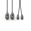 CAVO 2X XLR FEMMINA A RCA MASCHIO STEREO 1,5MT GRIGIO SCURO