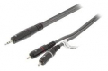 CAVO AUDIO STEREO JACK  3,5mm - 2x RCA Maschio 1,5MT Grigio Scuro