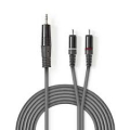 Stereo Cavo Audio Maschio da 3.5 mm - 2x RCA Maschio 5.0 m Grigio Scuro