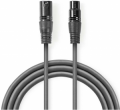 Cavo Audio XLR Bilanciato | Maschio a 3 Pin XLR - Femmina a 3 Pin XLR | 10MT | Grigio