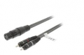 CAVO XLR FEMMINA A RCA MASCHIO STEREO 3MT GRIGIO SCURO