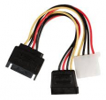 Cavo elettrico/adattatore a Y per PC, connettore 5.25 a 2 SATA, 0.13 m, Sacchetto di plastica - Spina HDD/5,25 inch (4 pin) > 2 spina di SATA-Standard
