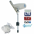 TELECO ANTENNA T2 4K 12/24V 220V VHF/UHF DOPPIA POLARITA' 38DB HEVC FILTRO LTE CON PALO 165CM