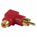 ADATTATORE RCA ANGOLARE MASCHIO/FEMMINA 90° ROSSO