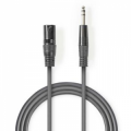 CAVO AUDIO XLR MASCHIO JACK 6,35MM MASCHIO 3mt BILANCIATO NEDIS