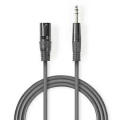 CAVO AUDIO XLR MASCHIO JACK 6,35mm MASCHIO 5mt BILANCIATO NEDIS