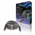 XLR CAVO STEREO XLR 3P (M) - XLR 3P (F) 15.0mt GRIGIO SCURO