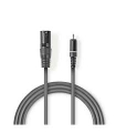 CAVO XLR MASCHIO A 1X RCA MASCHIO 3MT GRIGIO