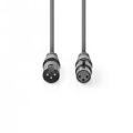 XLR Cavo Stereo XLR 3p (M) - XLR 3p (F) 20MT Grigio Scuro