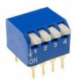 Dip switch verticale    - 4 vie passo 2,54mm PCB