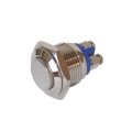 PULSANTE IN METALLO 16mm TESTA PIATTA 2 CONTATTI A VITE N.C. 230VAC 3A