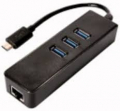 SCHEDA DI RETE 10/100/GIGA SU PORTA USB 3.1 TIPO “C” CON HUB 3 PORTE USB 3.0 TIPO “A”