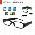 OCCHIALI SPY CON LENTE NEUTRA TRASPARENTE AUDIO/VIDEO CON TELECAMERA HD OCCULTATA