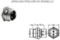 CONNETTORE MULTIPOLARE DA PANNELLO 2 POLI CORPO IN METALLO