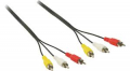 Cavo AUDIO  Video Composito 3x RCA maschio - 3x RCA maschio 2MT Nero