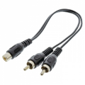 CAVO AUDIO 2X RCA MASCHIO - RCA FEMMINA 0.20 M NERO