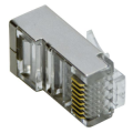 Spina PLUG RJ45 Schermata 8P/8C Contatti Dorati, per cavo FTP CAT6 fili rigidi	