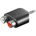 ADATTATORE AUDIO STEREO MASCHIO DA 3.5 MM - 2X RCA FEMMINA NERO