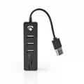 NEDIS Hub USB 3 Porte USB 2.0 Lettore di Schede SD/MicroSD