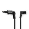 Cavo di alimentazione A8 Spina Euro Angolata - IEC-320-C7 Sinistra/Destra 3mt 90° NERA