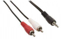 Cavo Stereo Audio JACK da 3.5mm - 2x RCA Maschio 10MT Nero