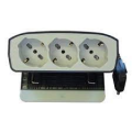 MULTIPRESA 3 POSTI BIPASSO+SCHUKO C/CLIP DI FISSAGGIO 16a 250v 3680W MAX