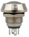 PULSANTE ANTIVANDALO in METALLO 4 PIN DPDT 1 N.O. -1 N.C. 12mm 2A IP65