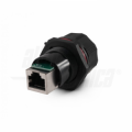 Presa RJ45 cat5e schermata a pannello IP67 diritta con tappo