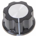 MANOPOLA CON INDICE NERA ALBERINO 6mm FISSAGGIO A VITE 33X16mm
