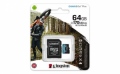 KINGSTON MEMORY CARD MICRO SD 64GB CANVAS GO PLUS CLASSE 10 U3 V30 A2 170MB/S 4K UHD