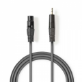 CAVO AUDIO XLR FEMMINA JACK 3,5mm MASCHIO 1mt BILANCIATO NEDIS