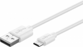 Cavo di ricarica e sincronizzazione micro USB 1,5A 2MT BIANCO