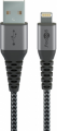 Cavo tessile da Lightning a USB-A con spine metalliche (grigio siderale/argento) 1MT 3A