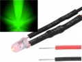 DIODO LED 5mm VERDE 9-12VDC CON RESISTORE E CAVI PRECABLATI