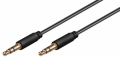 CAVO AUDIO AUX STEREO JACK 3,5mm SLIM RAME 0,5MT NERO