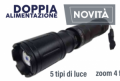 CFG TORCIA ARGO RICARICABILE 5W 600LM IP44 CON ZOOM FOCUS DOPPIA ALIMENTAZIONE