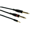 CAVO AUDIO SPINA JACK 3,5mm - 2 SPINE JACK MONO 6,3mm DORATO 3MT a-LIFE