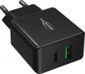 ANSMANN CARICABATTERIE DA CASA USB, USB tipo C 5-12Vcc 3A 20W POWER DELIVERY NERO